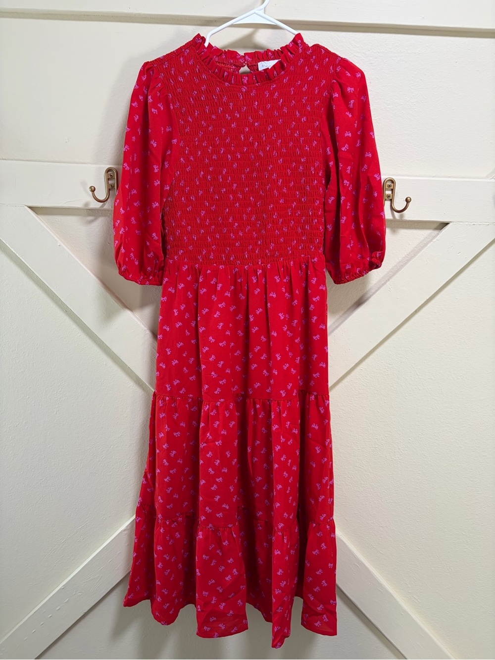 Sugarlips Red Floral Print Dress with Pink Accents